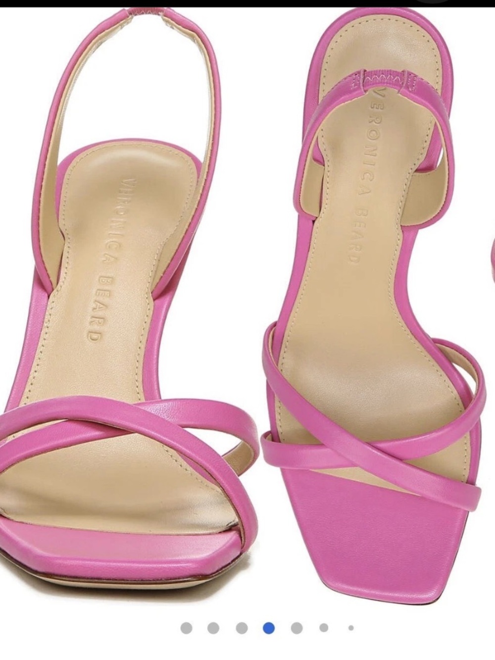Veronica Beard size 7 Vero Cuoio Pink Strappy Square-Toe Heels